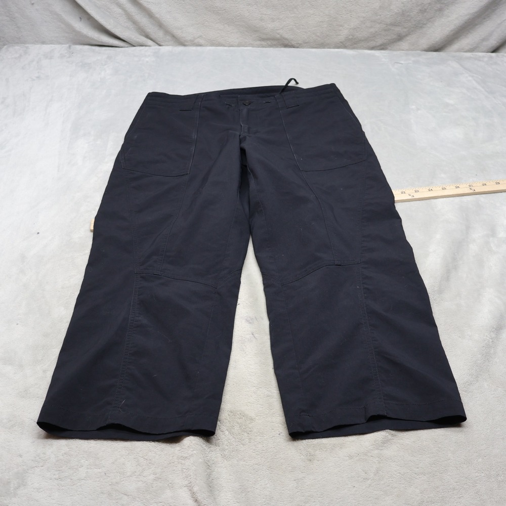 Patagonia Pants‎ Women 12 Black Cropped Hiking Outdoor Wide Leg Active 34x 25